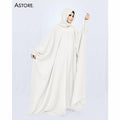 Cuff Sleeve Abaya (006) White Style for Women Online in Pakistan