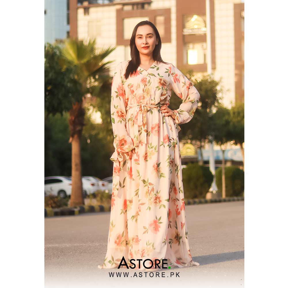 Peach floral maxi