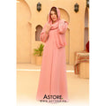 Pearls slit abaya pink