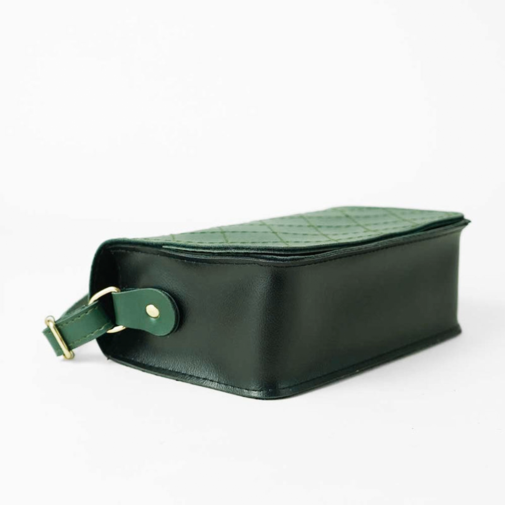 Cross Stitch Crossbody Bag Green