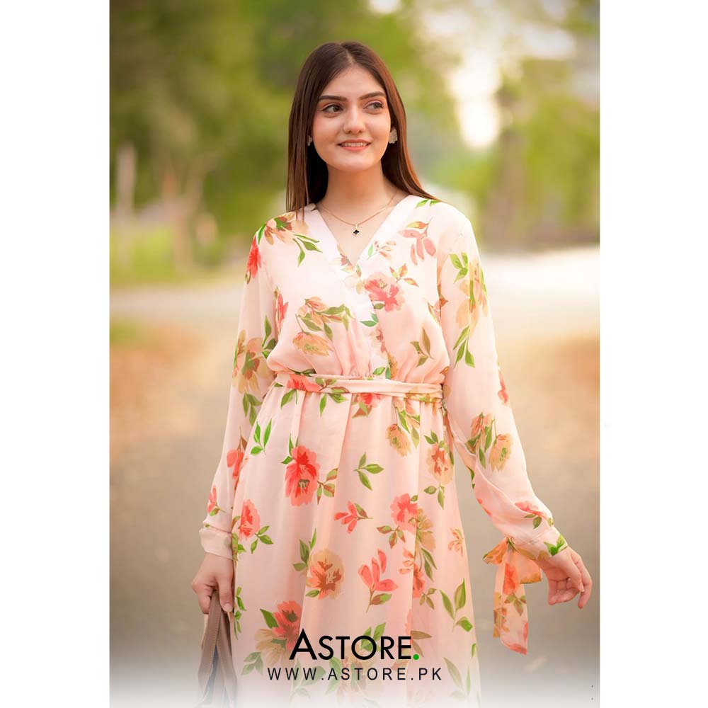 Peach floral maxi
