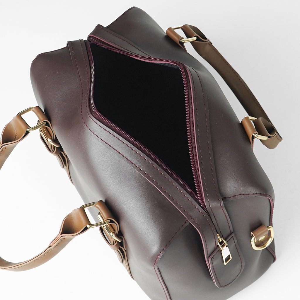 Fly bag maroon & brown